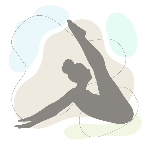 Flat design gymnast silhouette illustration