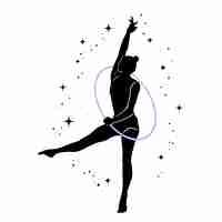 Free vector flat design gymnast silhouette illustration