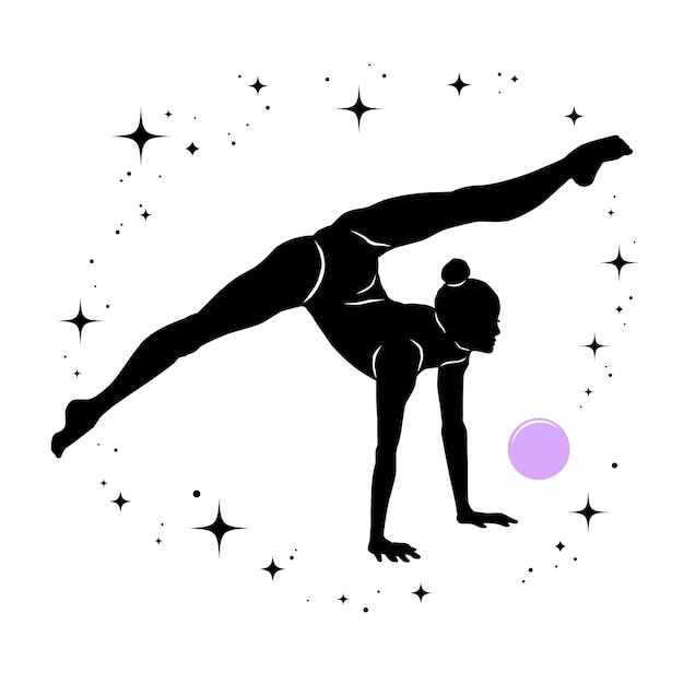 Free vector flat design gymnast silhouette illustration