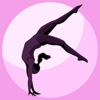 Flat design gymnast silhouette illustration