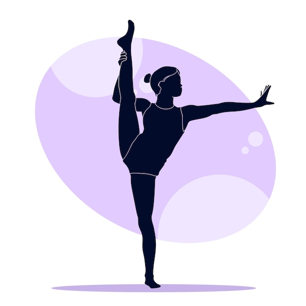 flat design gymnast silhouette illustration
