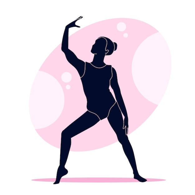 Free vector flat design gymnast silhouette illustration