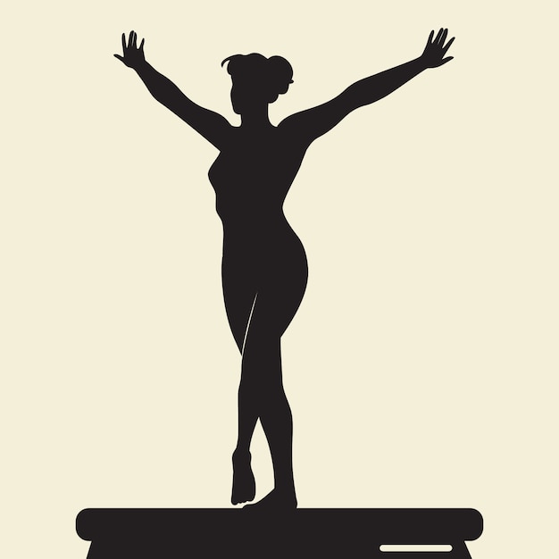 Flat design gymnast silhouette illustration