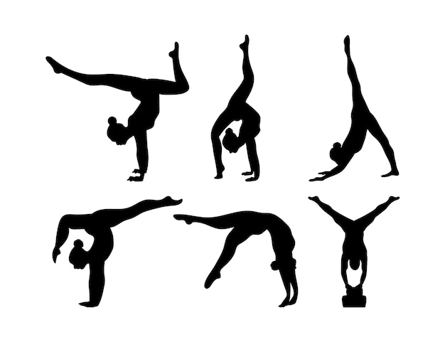 Free vector flat design gymnast silhouette illustration