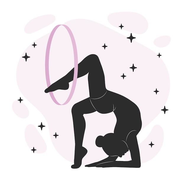 Free vector flat design gymnast silhouette illustration