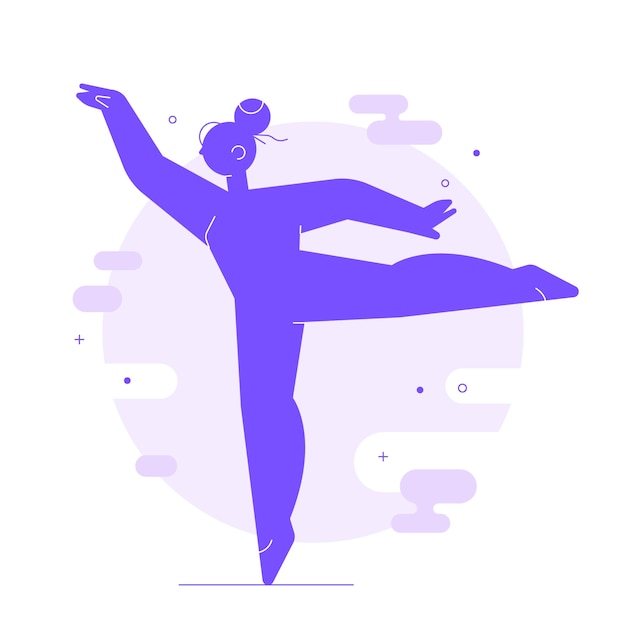 Flat design gymnast silhouette illustration