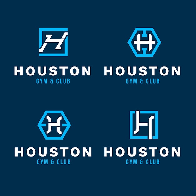 Бесплатное векторное изображение Плоская буква h с логотипом