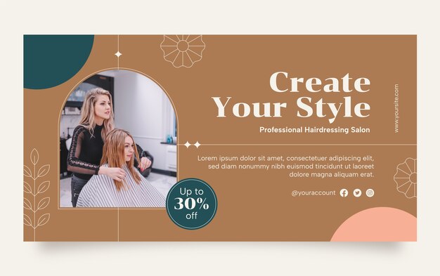 flat design hairdresser template