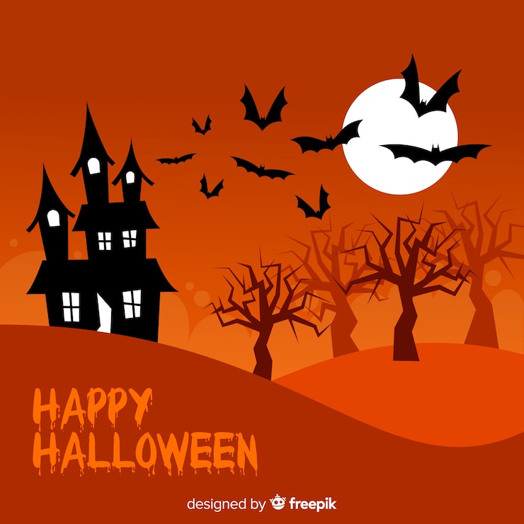Free Vector flat design of halloween backgound