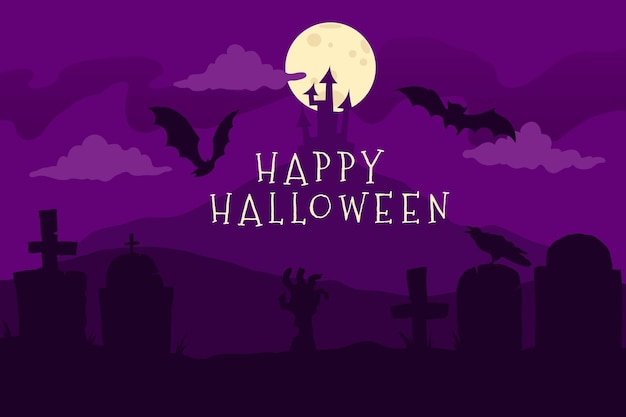 Flat design halloween background