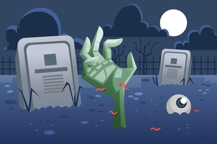 무료 Vector 평면 디자인 할로윈 배경