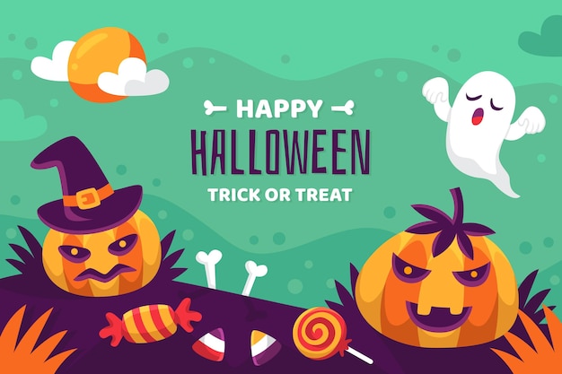 Flat design halloween background