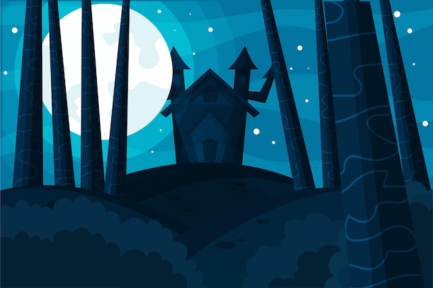 Flat design halloween background