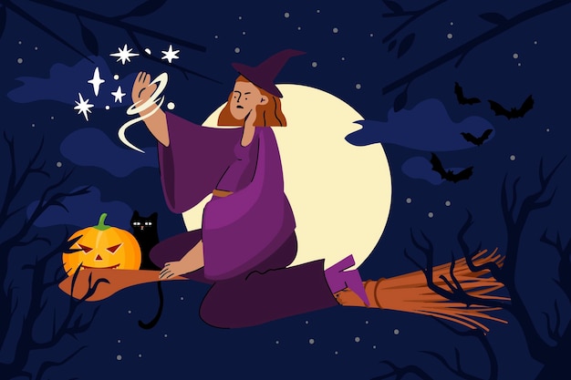 Free vector flat design halloween background