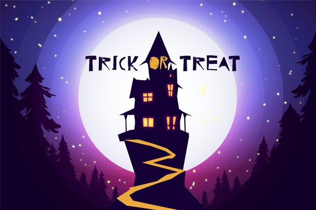 Flat design halloween background