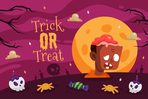 Flat design halloween background