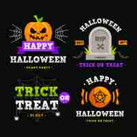Бесплатное векторное изображение Плоский дизайн коллекции значков хэллоуина