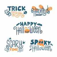 Free vector flat design halloween badge pack