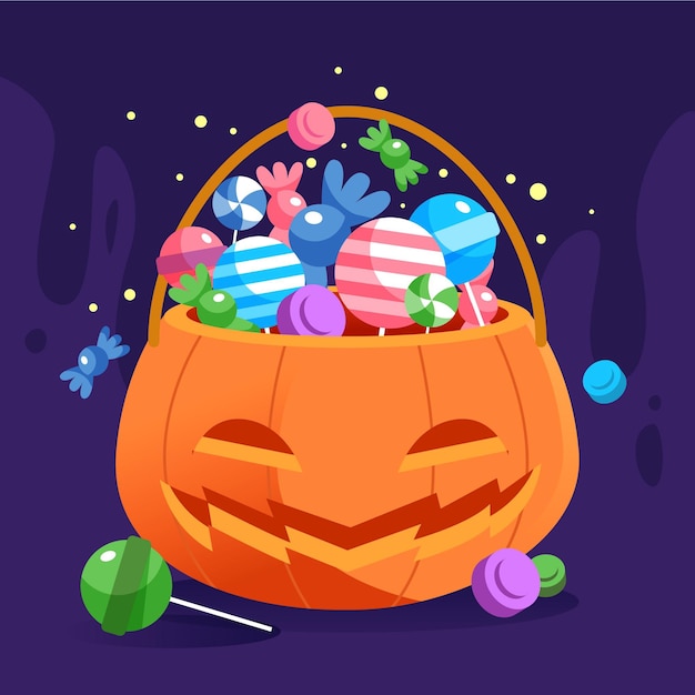 Flat design halloween bag