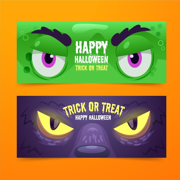 Free vector flat design halloween banners template