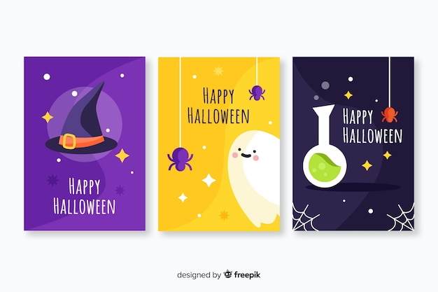 Design piatto della collezione di carte di halloween