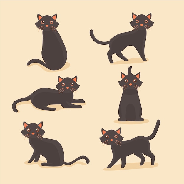 Free vector flat design halloween cat