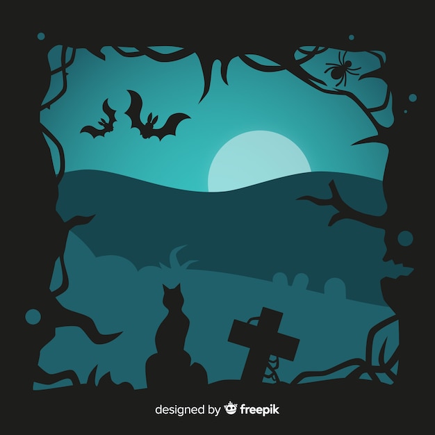 Design piatto della cornice di halloween