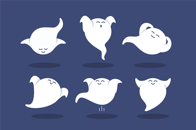 Free Vector flat design halloween ghost collection