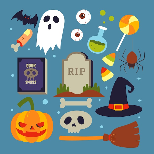 Flat design halloween illustration