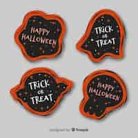 Free vector flat design of halloween label collection