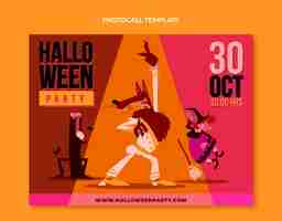 Free vector flat design halloween  photocall