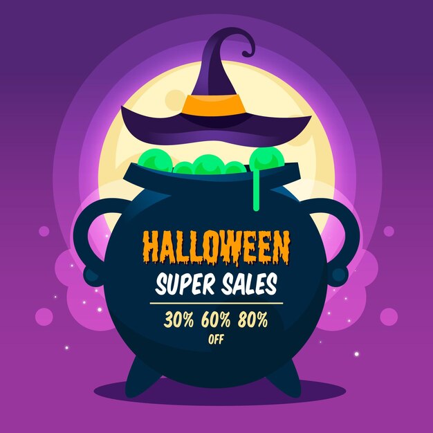 Free vector flat design halloween sale