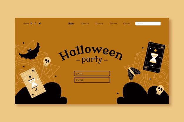 Flat design halloween template