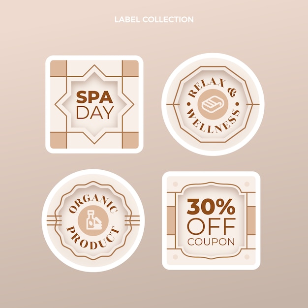 Flat design hammam label collection