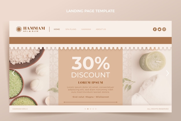 Free vector flat design hammam landing page