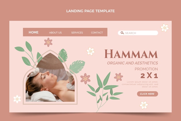 Flat design hammam landing page