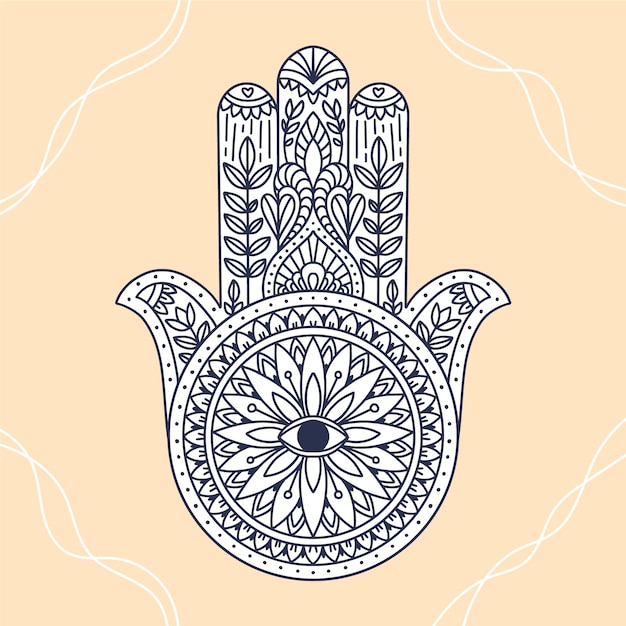 Free vector flat design  hand of fatima template