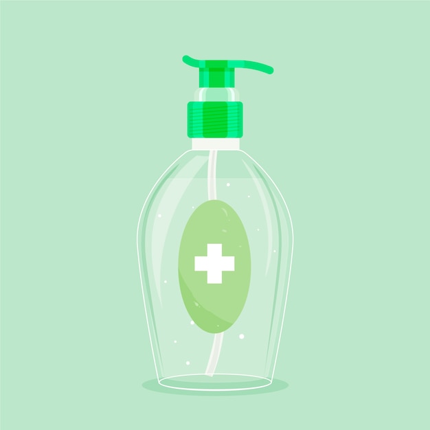 Flat design hand sanitizer gel  with pump