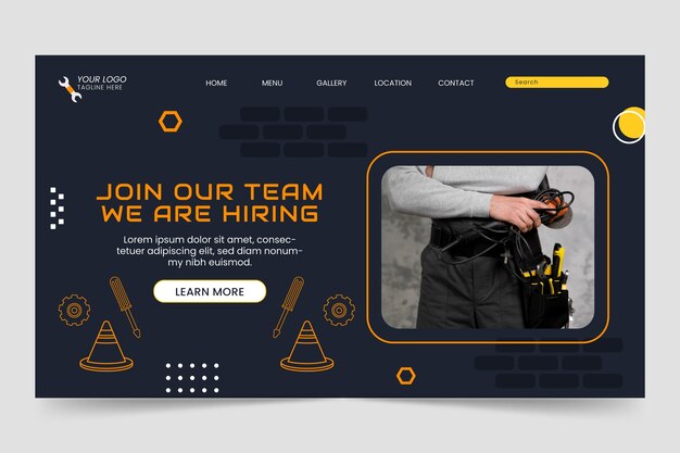 Flat design handyman landing page