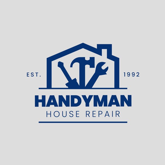 Flat design handyman logo template