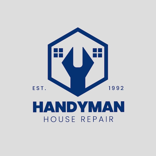 Free vector flat design handyman logo template