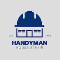 Free vector flat design handyman logo template