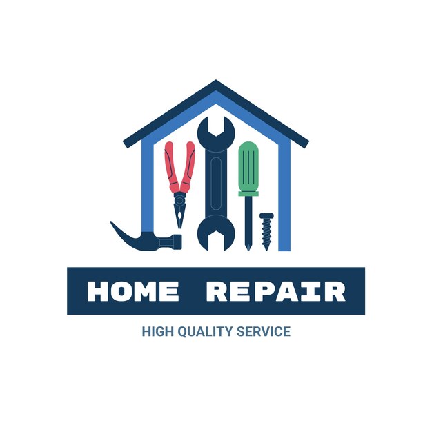 Flat design handyman logo