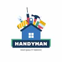 Free vector flat design handyman logo