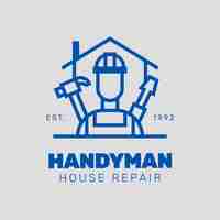 Free vector flat design handyman logo