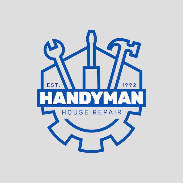 Free vector flat design handyman logo