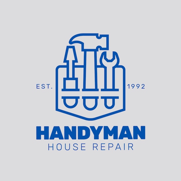Flat design handyman logo