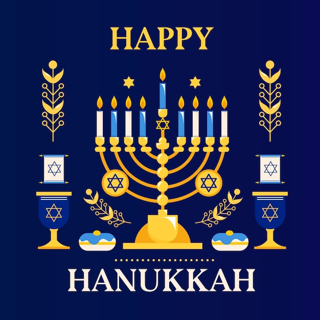 Flat design hanukkah concept