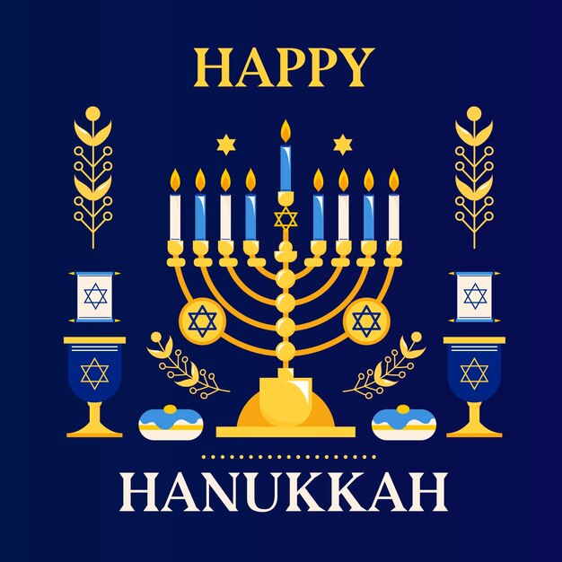 Flat design hanukkah concept