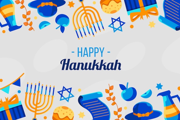 Flat design hanukkah concept